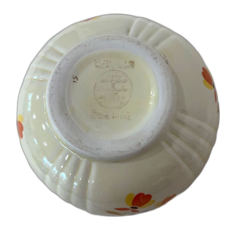 VTG 1960s Mid-Century Modern Bowl Halls Superior Quality Kitchenware Autumn Leaf - Picture 6 of 7